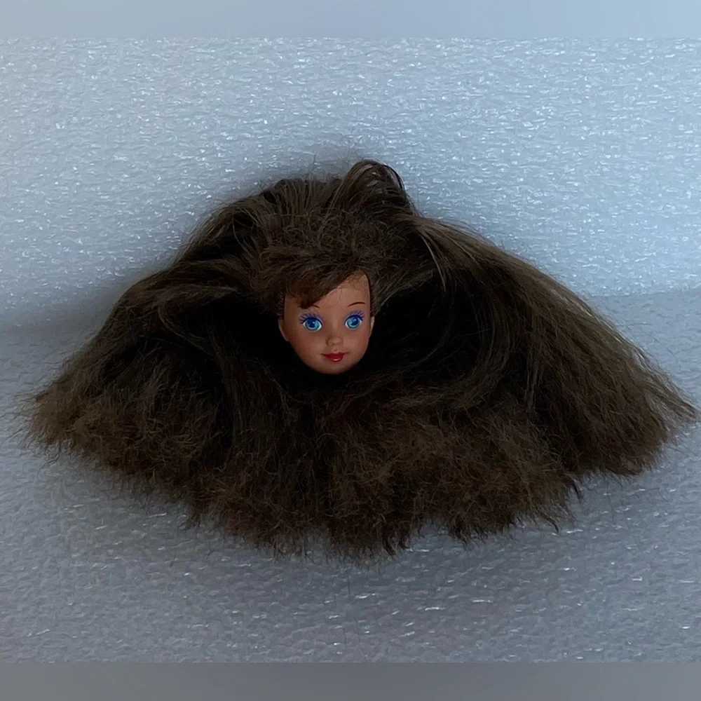 Vintage 1990s Barbie COURTNEY Doll Brown Long Hair - HEAD Replacement Only
